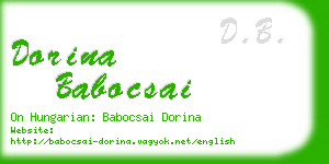 dorina babocsai business card